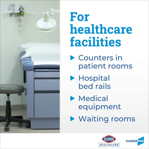 Miniatura 9 de Clorox Healthcare Toallitas desinfectantes limpiadoras de peróxido de hidrógeno, 12 x 11 pulgadas, repuesto para cubo, 185