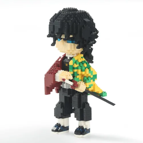 MACTANO Anime Demon Figure Micro Mini Building Set Slayer Giyuu Tomioka Building Block Toy para adultos
