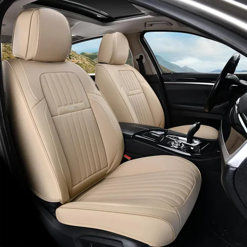 Miniatura 43 de Coverado Fundas de Asiento Delantero para Automóvil, 2 Piezas Fundas de Asiento de Cuero para Automóviles, Protector de Asiento de Automóvil Solo