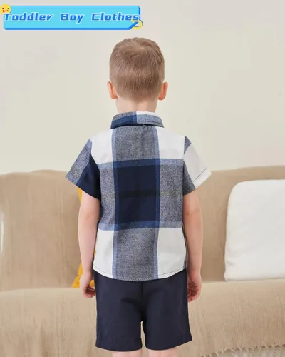 Miniatura 44 de Conjunto de ropa de verano para bebé y niño, camiseta de manga corta de algodón, pantalones cortos de dinosaurios, conjunto de ropa para niño