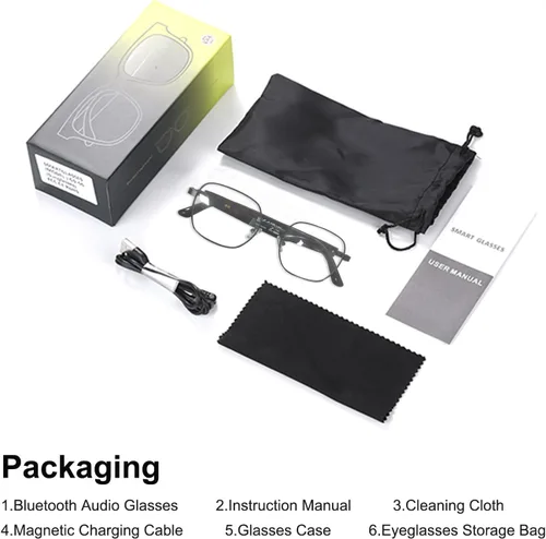 Miniatura 8 de Lentes Bluetooth de audio inteligente, lentes que cambian de color, altavoces de oído abierto, tiempo de reproducción de 5 horas, llamadas manos
