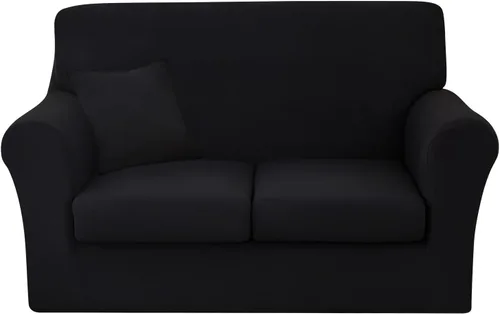 Miniatura 33 de JQinHome Funda elástica para sofá de 2 piezas Fundas para sofá, funda para sillón con funda de cojín separada para silla, protector de muebles