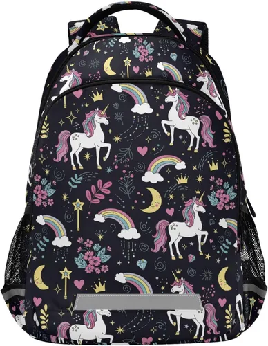 Miniatura 16 de MNSRUU Mochila escolar con correa para el pecho, mochila para laptop Galaxy Planets, mochila de senderismo de viaje para niños y niñas, Animal 031