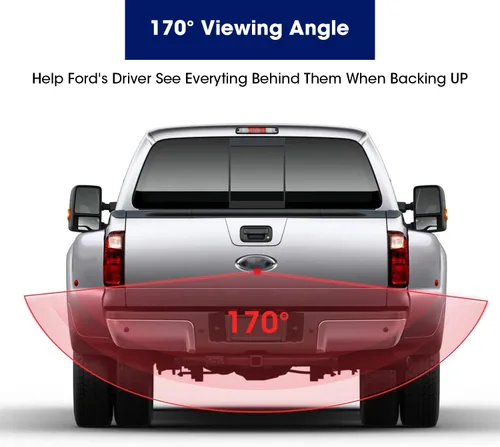 Miniatura 2 de Cámara de respaldo con emblema para Ford F150 F250 F350 F450 F550 (2004-2016), visión nocturna HD 700TVL, cámara inversa de entrada RCA, impermeable