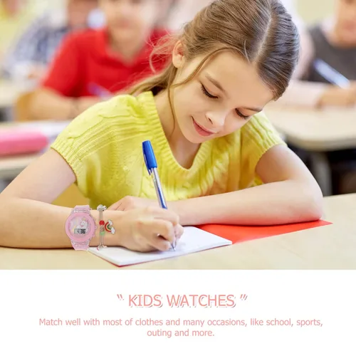 Miniatura 5 de TEHAUX Reloj para niños, reloj de unicornio de dibujos animados, reloj de silicona elegante y luminoso con pulsera para niña