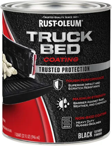 Rust-Oleum 342668 - Revestimiento para caja de camioneta antióxido, 1 cuarto de galón, color negro