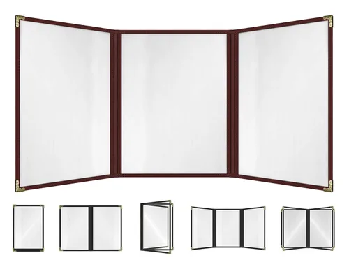 Miniatura 16 de Goodsmart - Fundas para menú de restaurante, paquete de 25 unidades, color negro, 2 vistas, soportes para menú de carga superior, cubiertas