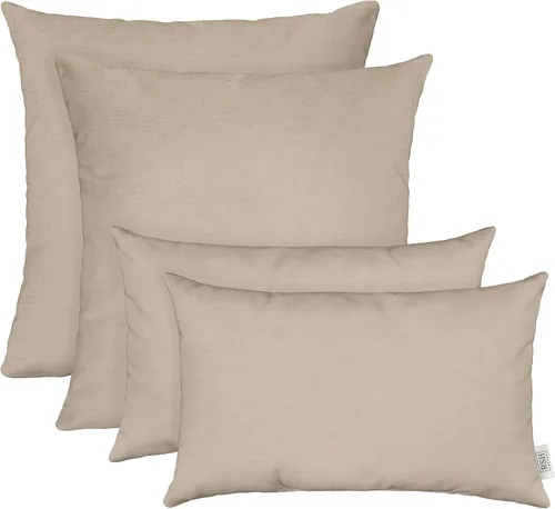 Miniatura 16 de RSH DECOR: Sunbrella Juego de 4 almohadas lumbares y cuadradas 20 x 12 pulgadas y 17 x 17 pulgadas Tela resistente al agua y a la decoloración