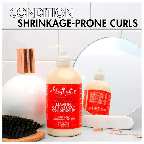 Miniatura 4 de Sheamoisture Acondicionador para cabello rizado, aceite de palma roja y manteca de cacao con aceite de linaza, 13 onzas