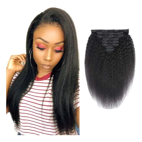 Miniatura 19 de Extensiones de cabello ondulado con clip, rizado natural, 100% cabello humano brasileño sin procesar, para mujeres negras (12 pulgadas)