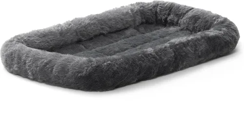 Miniatura 28 de Cama para mascotas MidWest Bolster, ideal para cajas de metal para perros, se puede lavar a máquina y secar, Gris carbón
