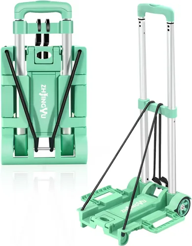 Carretilla de mano plegable con dolly, carretilla de compras plegable, dolly de mano mini ligera, carretilla de mochila, carretilla de equipaje, 2