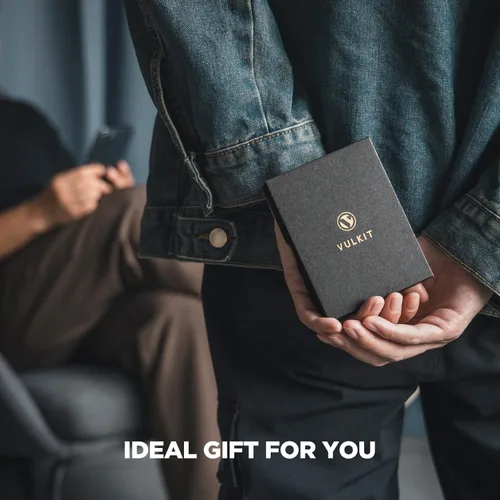 Miniatura 13 de VULKIT Billeteras delgadas para hombre, con bloqueo RFID, diseño minimalista con capacidad para hasta 11 tarjetas, Negro -, Minimalista