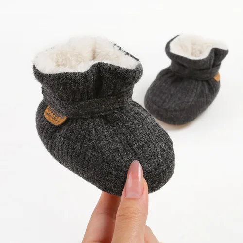 Miniatura 132 de Botines de forro polar para bebés, niños y niñas, pantuflas antideslizantes con agarre suave, zapatos de calcetín para recién nacidos, cuna