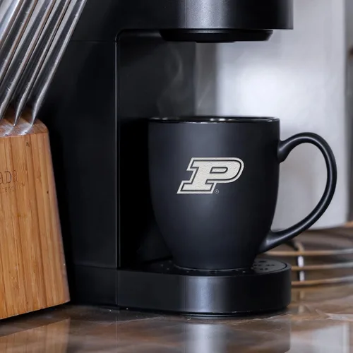 Miniatura 3 de Rico Industries - Taza de cerámica mate negra con grabado láser estándar de 15oz para NCAA (escuelas T & U) - Para bebidas calientes o frías