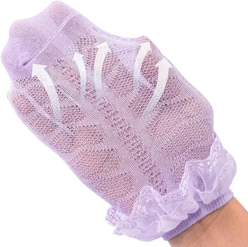 Miniatura 2 de Looching Calcetines con volantes de malla para bebé y niñas pequeñas, con ojales, de algodón, con volantes, 5 pares