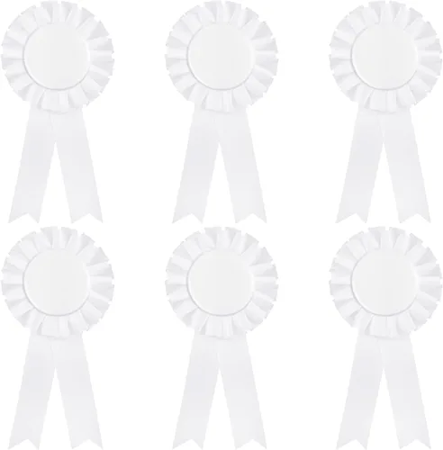 Miniatura 8 de 6 cintas de premio en blanco, cinta de roseta del primer lugar, cinta ganadora de victoria, cintas de reconocimiento de lujo para competición, Azul
