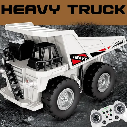 Miniatura 2 de Camión volquete con control remoto, 2.4Ghz 11 canales RC vehículo de construcción de juguete con luces de música, camión de basura de transporte