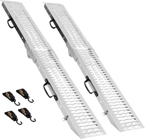 Miniatura 10 de MAXIVMAN - Rampa de aluminio para motocicleta con asa, capacidad de 750 libras, rampa plegable de 7.5 pies con correas de carga para camionetas
