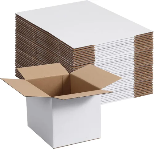 Miniatura 18 de Paquete de 40 cajas de envío pequeñas de 8x6x4 pulgadas, caja de correo de cartón corrugado blanca para envío, embalaje, negocios