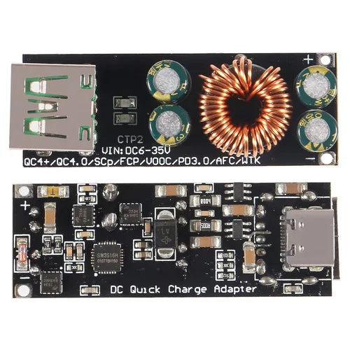 Miniatura 2 de ACEIRMC 60W 6-35V DC a USB tipo C PD 3.0 QC4 tipo A QC3.0 DC carga rápida 12V 24V módulo de alimentación reductor USB tipo C adaptador de carga