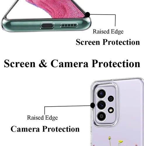 Miniatura 2 de Unov Funda diseñada para Galaxy A53 5G, funda transparente con [patrón antideslizante en relieve], protección delgada a prueba de golpes