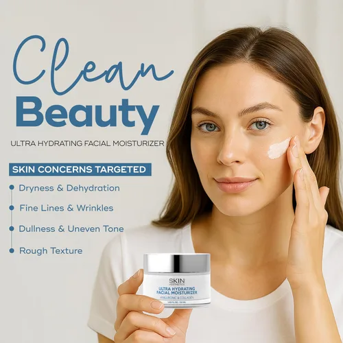 Miniatura 8 de Skin Aesthetics Hidratante facial con ácido hialurónico y colágeno, antienvejecimiento, ultra hidratante, líneas finas y arrugas, cuidado de la piel