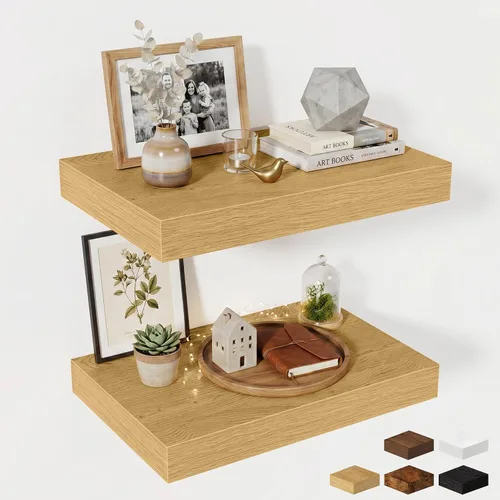 Miniatura 140 de Estantes flotantes de 48 pulgadas para pared, estante de chimenea de 10 pulgadas de profundidad, estantes flotantes de madera para pared, estantes