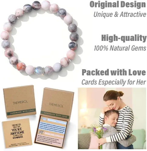 Miniatura 12 de Regalos de Navidad para niños, niñas, adolescentes, amor, aliento, pulseras de cristal natural, regalos bonitos hechos a mano