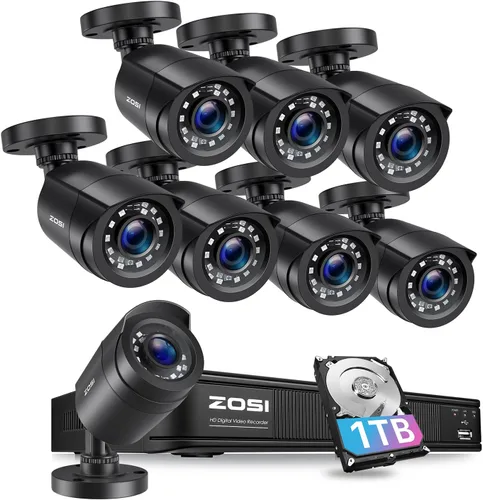 Miniatura 11 de ZOSI Sistema de cámara de seguridad para el hogar 3K 5MP Lite con detección de vehículos humanos AI, H.265+ DVR de vigilancia de 8 canales y 4
