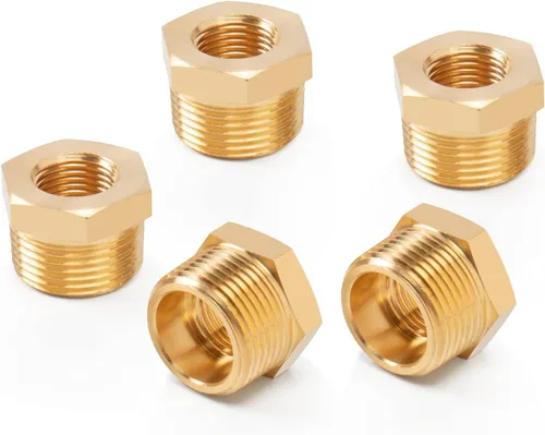 Miniatura 9 de Reductor de latón, buje hexagonal roscado, adaptador de montaje de extensión resistente (3/4 macho NPT x 1/2 hembra NPT, 2)