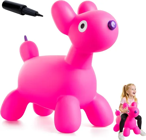 Miniatura 15 de Caballo Saltarín de Jirafa para Niños Pequeños, Animales Saltadores Caballo Saltarín, Juguetes Inflables Saltadores para Montar Regalos para Niños