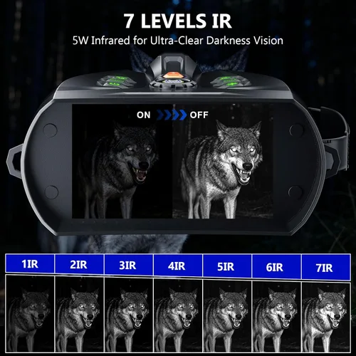 Miniatura 5 de Gafas de visión nocturna 4K, prismáticos de visión nocturna con pantalla HD de 4.0 pulgadas con batería recargable de 5000 mAh, tarjeta TF de 64 GB