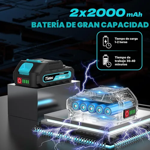 Miniatura 4 de Mini motosierra inalámbrica, portátil de 8 y 6 pulgadas, motosierra eléctrica portátil a batería, con 2 baterías y aceite automático, regalos