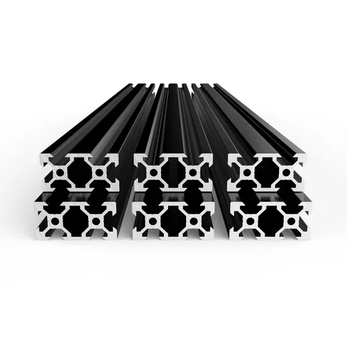 Miniatura 7 de 4 unids 2020 V tipo perfil de aluminio 27.559 in marco de extrusión negro anodizado riel lineal europeo para impresora 3D