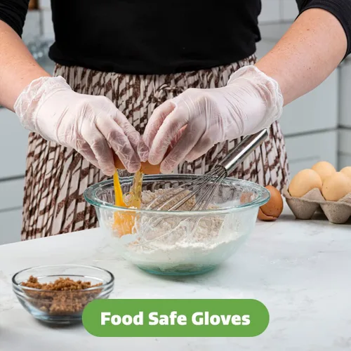 Miniatura 5 de GUSTO Disposable Vinyl Gloves – Clear, Latex-Free, Powder-Free, BPA-Free – Safe for Food Handling, Cooking & Cleaning
