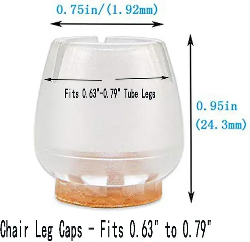 Miniatura 3 de Tapas para patas de silla, redondas de silicona transparente para patas de muebles de mesa, protectores de piso de madera, almohadillas de fieltro