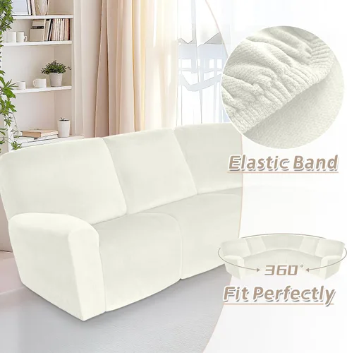 Miniatura 289 de Arfntevss Fundas de sofá seccional reclinable de terciopelo, Funda de sofá seccional de esquina para sofá reclinable, Funda elástica suave