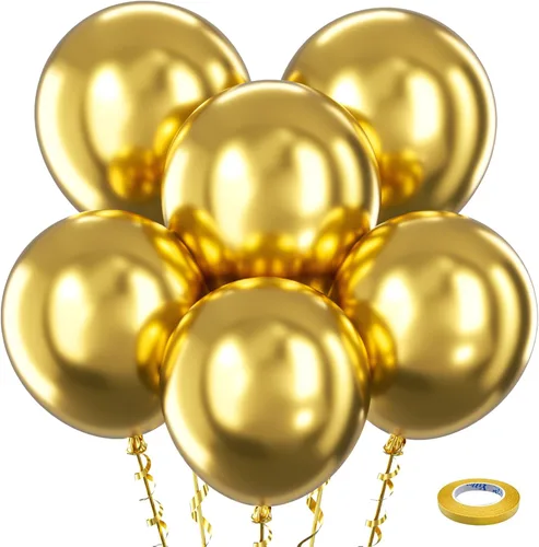 Miniatura 177 de Bezente - Globos de 12 pulgadas de látex con confeti para bodas, graduaciones, despedidas de soltera y cumpleaños, aptos para helio, dorado, 60