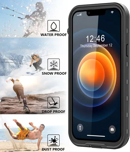 Miniatura 7 de Protebox Funda impermeable para iPhone 12 Mini con protector de pantalla integrado, a prueba de golpes, a prueba de polvo, protección de cuerpo