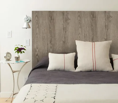 Miniatura 4 de GloryTik Papel de contacto de grano de madera marrón gris de 118 x 17.7 pulgadas, papel tapiz de madera sintética para despegar y pegar, extraíble
