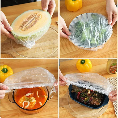 Miniatura 7 de 300 fundas elásticas reutilizables para alimentos, cubiertas elásticas para cuencos y platos para almacenamiento de alimentos a prueba de pan