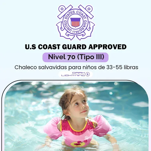 Miniatura 4 de Dark Lightning Chaleco de natación para niños de 2, 3, 4, 5, 6 y 7 años, flotadores para niños pequeños con alas de brazo de 30 a 50 libras, chaleco