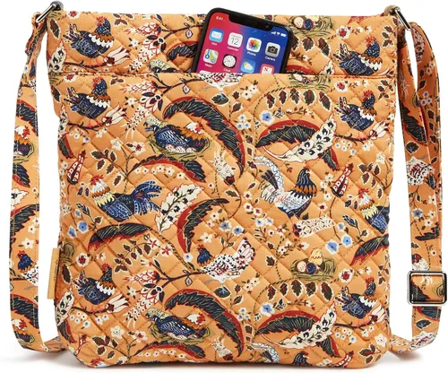Miniatura 5 de Bolso cruzado hipster de algodón con triple cremallera para mujer