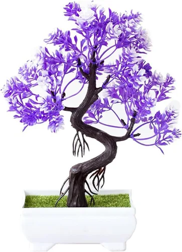 Miniatura 4 de HASMI Plantas falsas plantas artificiales, plantas de árbol bonsái, flores falsas, adornos en maceta para decoración del hogar, decoración de A-06