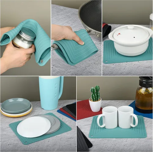 Miniatura 6 de Salvamanteles de silicona para platos calientes, ollas y sartenes, almohadillas calientes versátiles para cocina, soportes de silicona duraderos