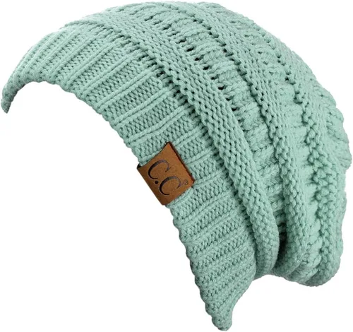 Miniatura 255 de C.C Trendy Warm Chunky Soft Stretch Cable Knit Beanie