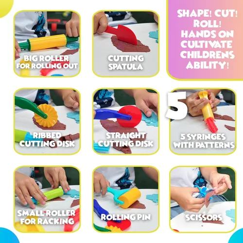 Miniatura 7 de DIMROM Herramientas para arcilla y plastilina Juego de 12 piezas - A partir de 3 años (12 piezas)