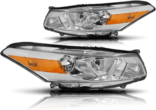 Miniatura 2 de Conjunto de faros delanteros para proyector compatible con Honda Accord Coupe 08-12 Faros delanteros con carcasa cromada esquina ámbar