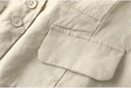 Miniatura 5 de UATKIMI Chaleco de lino de algodón para mujer, casual, holgado, cuello en V, sin mangas, chaqueta, Beige
